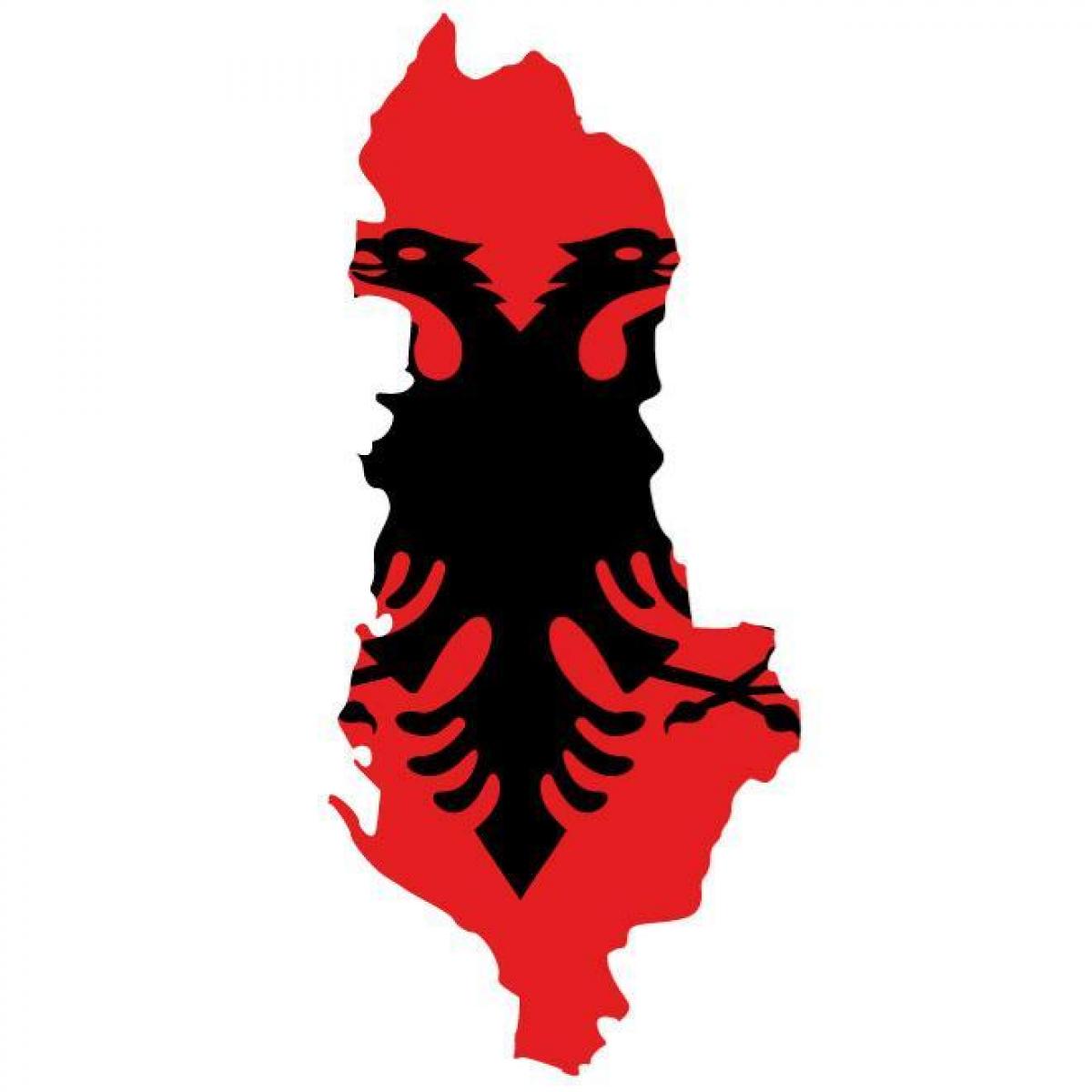 мапа Албаније застава