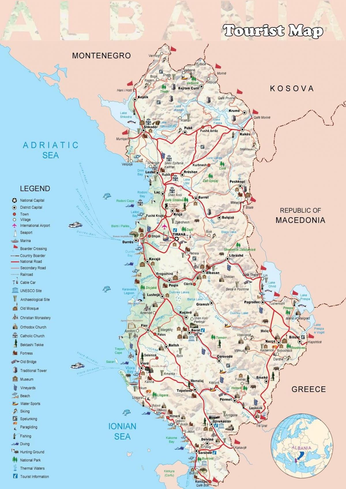 дерми мапа Албаније