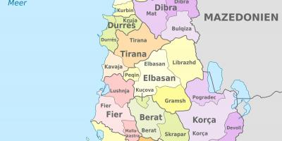 Мапа Албаније политичке