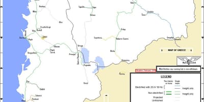 Албанске просторне железнице карта