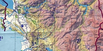 Мапа Албаније топографске